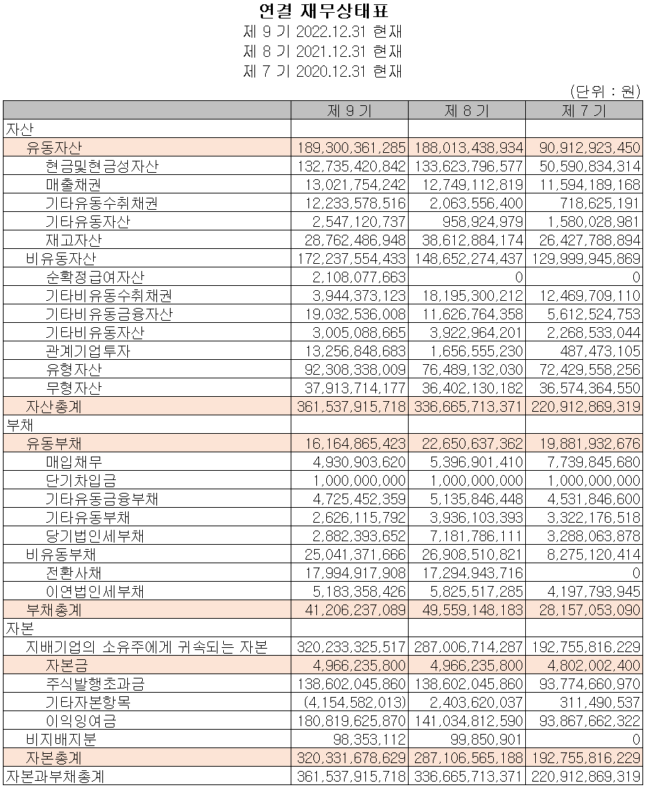 덕산네오룩스 - 재무상태표