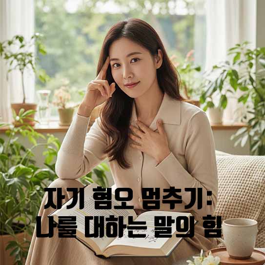 자기혐오 극복, 나를 사랑하는 법, 긍정적인 자기 대화, 자존감 회복, 심리 건강, 자기 연민, 내면의 비판자, 자기 확언, 정신 건강 관리, 행복한 나 만들기