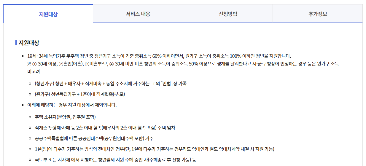 청년 월세 지원 신청방법 및 조건 총정리