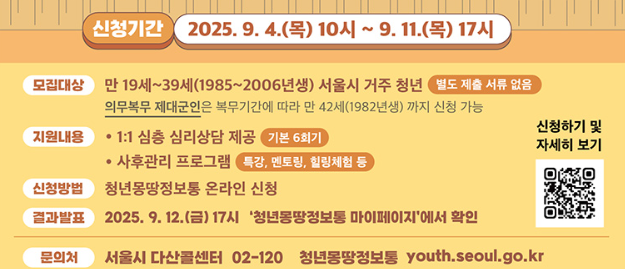 ‘서울 청년 마음건강 상담’ 신청 방법 총정리