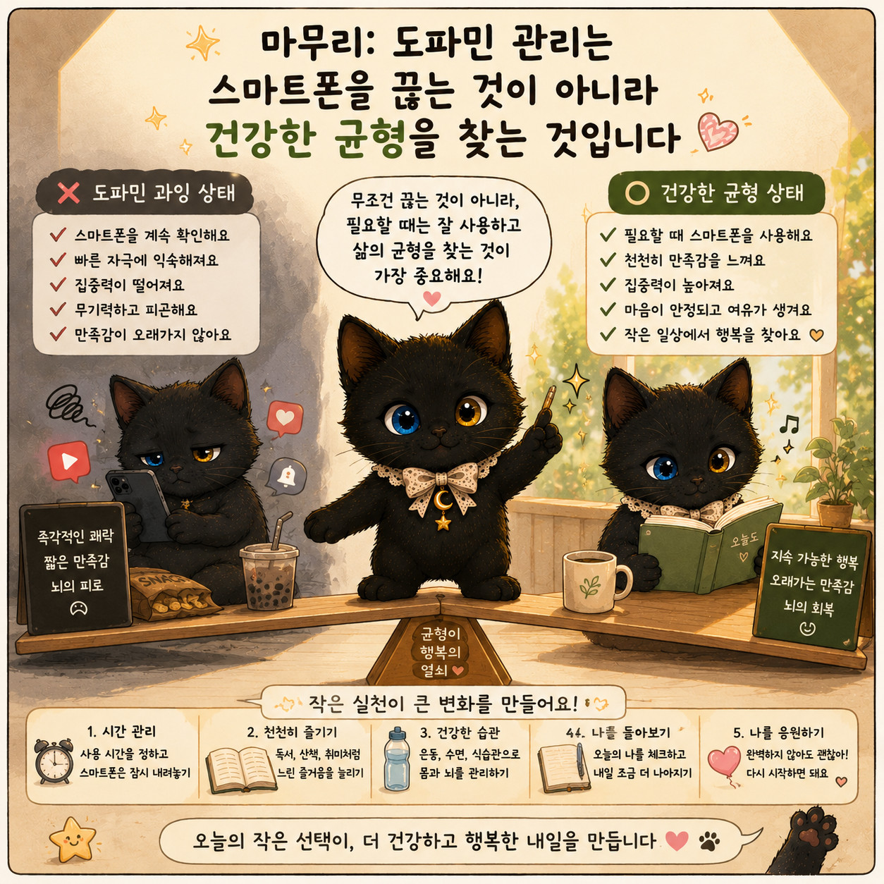 마무리: 도파민 관리는 스마트폰을 끊는 것이 아니라 건강한 균형을 찾는 것입니다