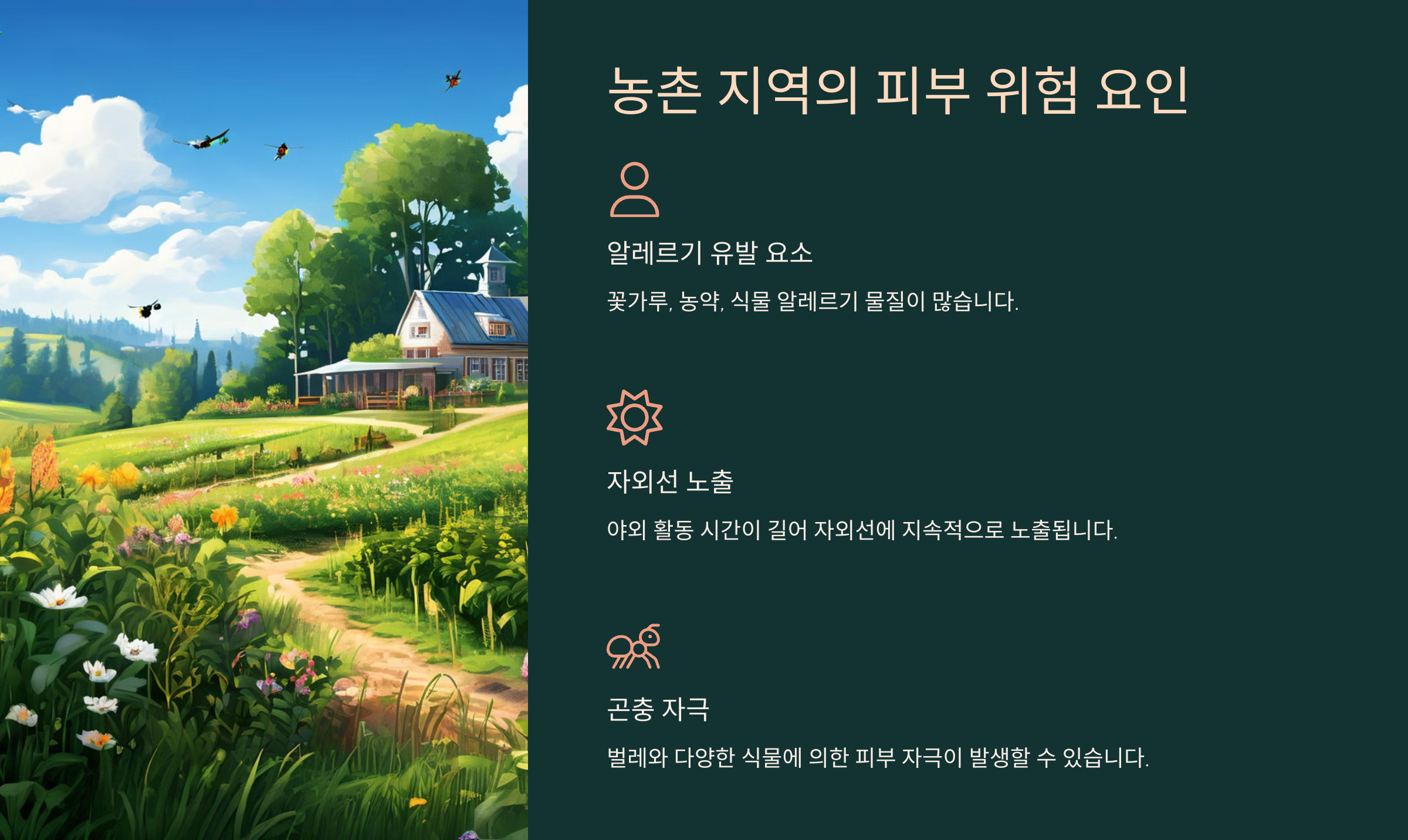 농촌 지역의 피부 위험 요인