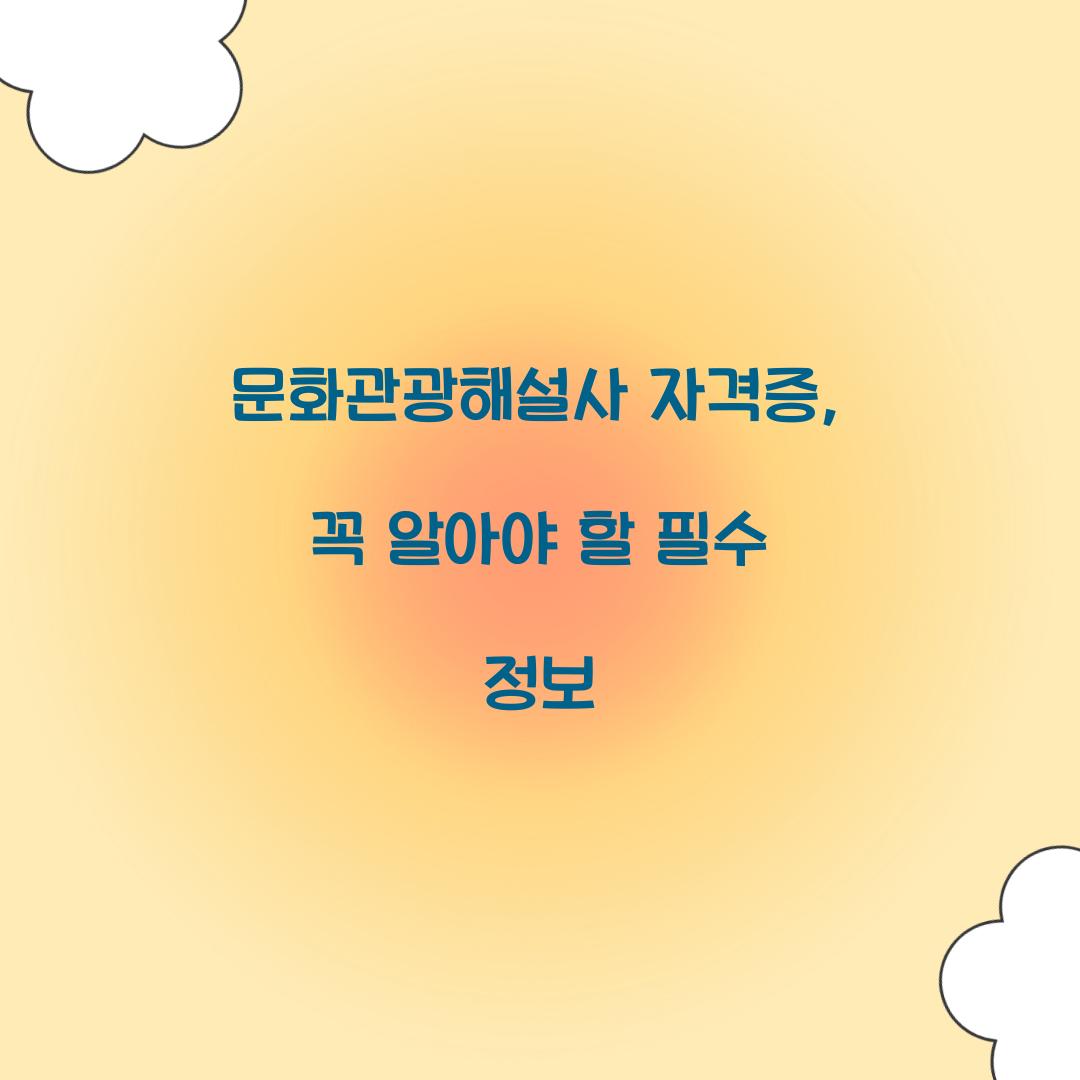 문화관광해설사 자격증