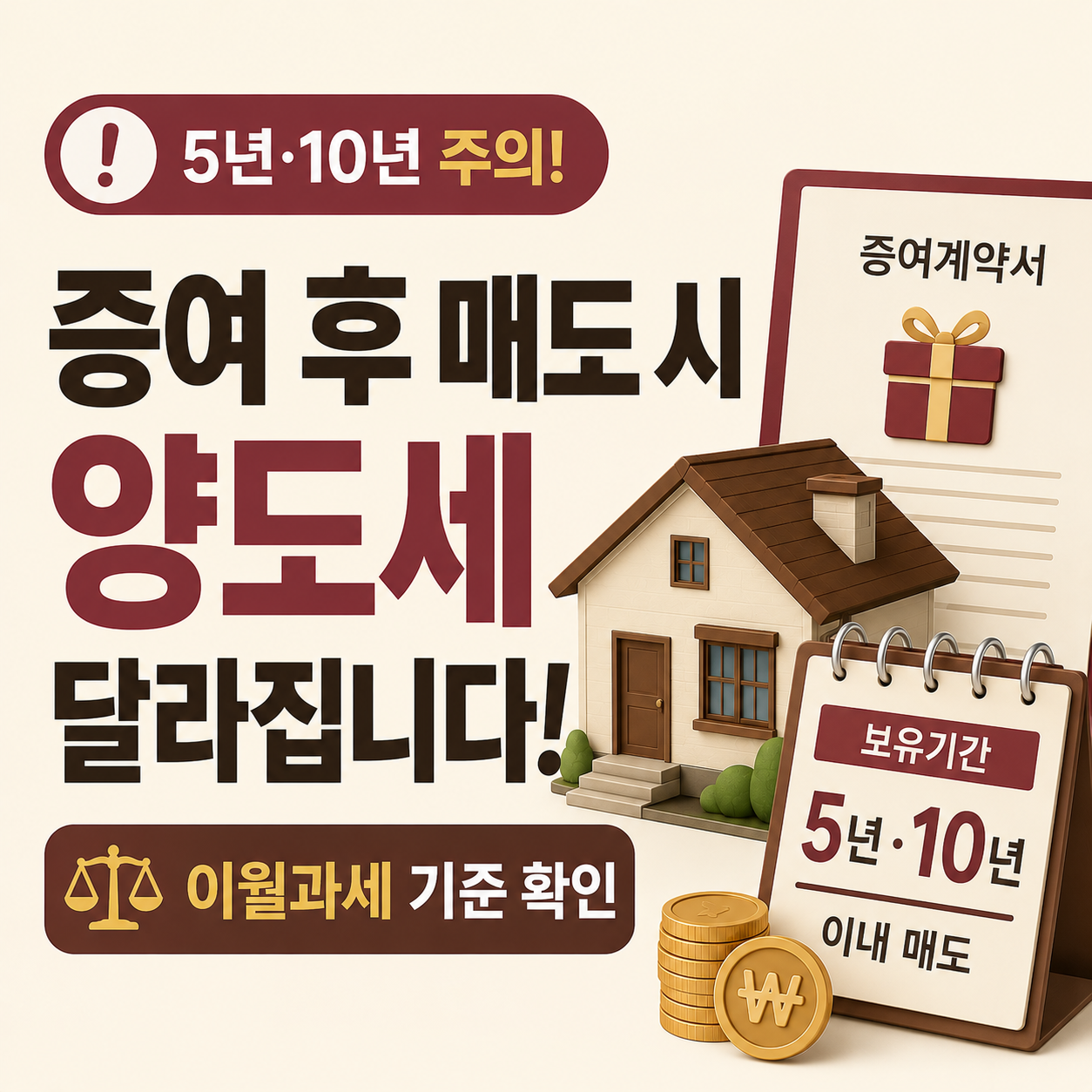 증여 후 5년 안에 팔면 양도세 달라지는 이월과세 기준 설명