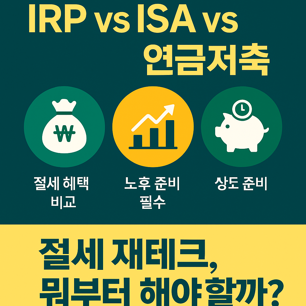 IRP, ISA, 연금저축 – 헷갈리는 절세 계좌, 무엇을 먼저 시작해야 할까?
