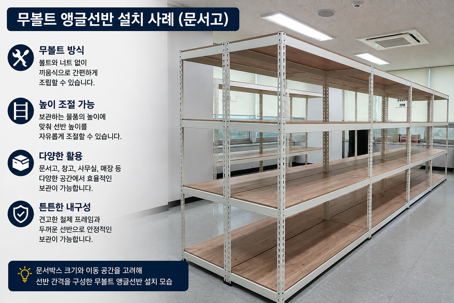 폴던스 랙 - 앵글 선반 4단