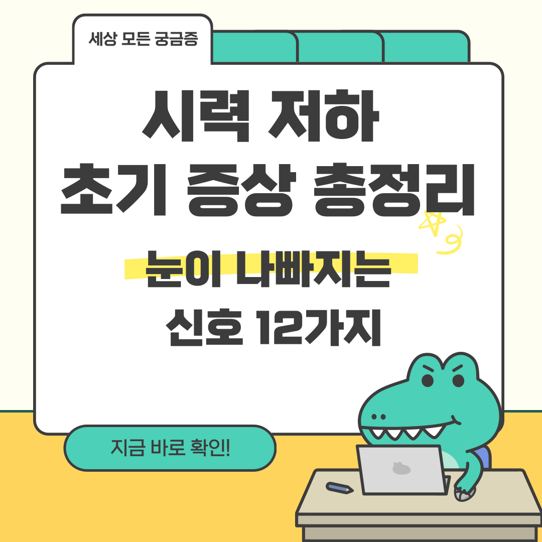 시력 저하 초기 증상 총정리 - 눈이 나빠지는 신호 12가지