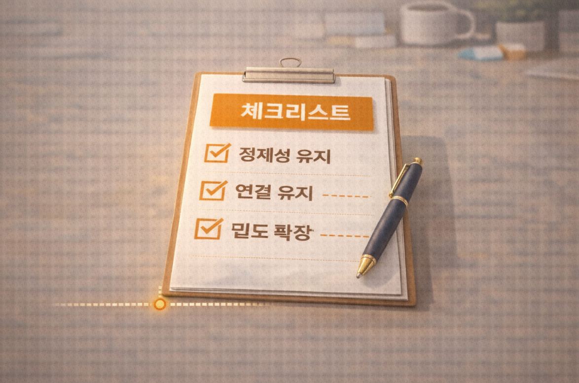 운영 유지 항목이 체크된 구조 점검표 이미지