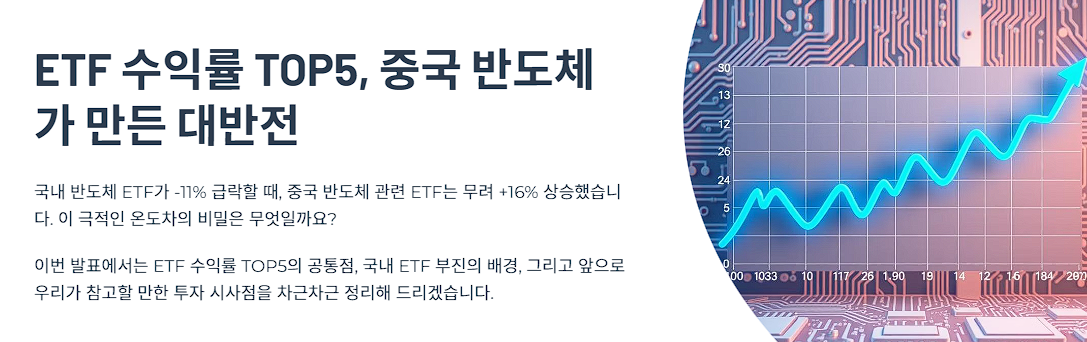 ETF 수익률 TOP5, 중국 반도체가 만든 대반전