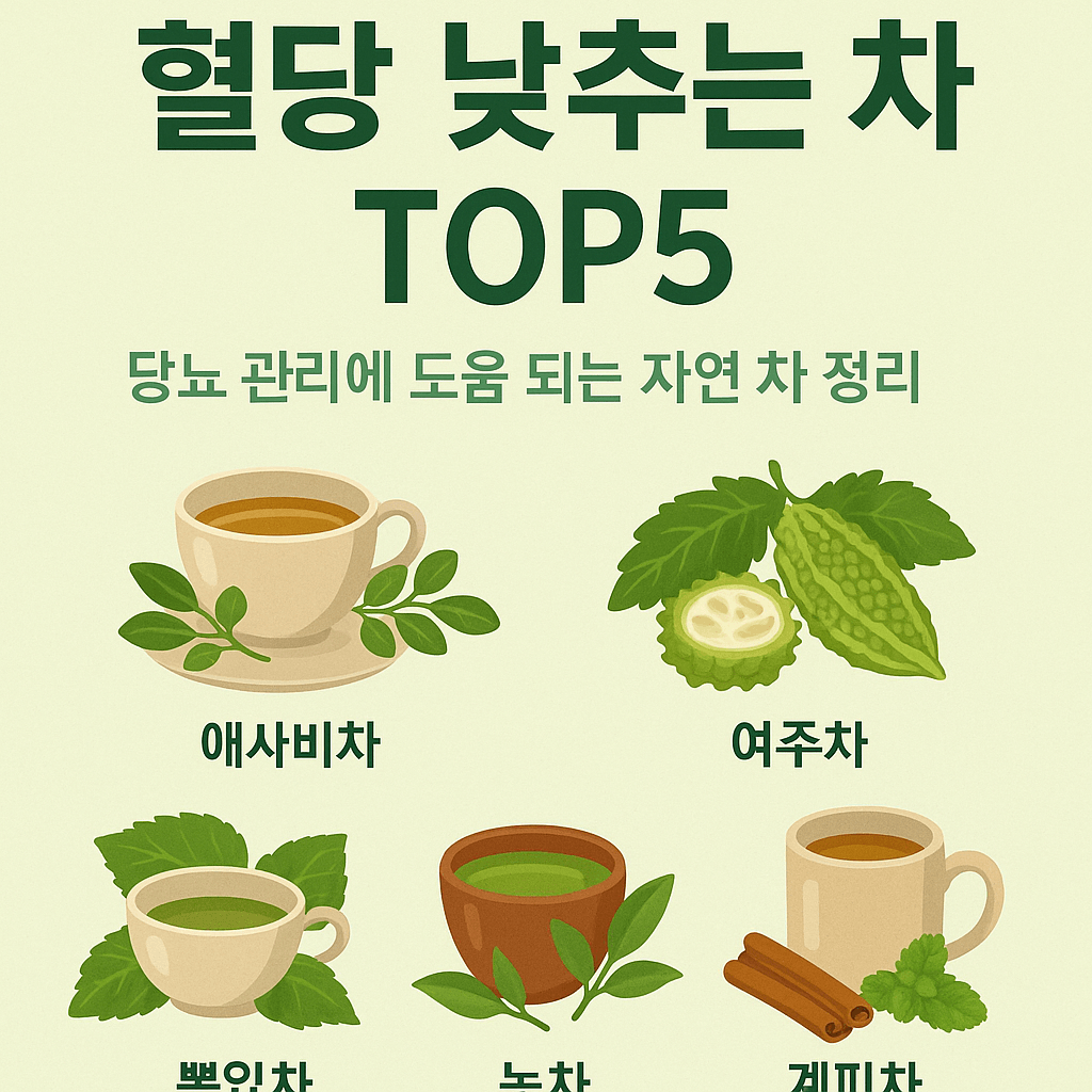 혈당 낮추는 차 TOP5｜당뇨 관리에 도움 되는 자연 차 정리