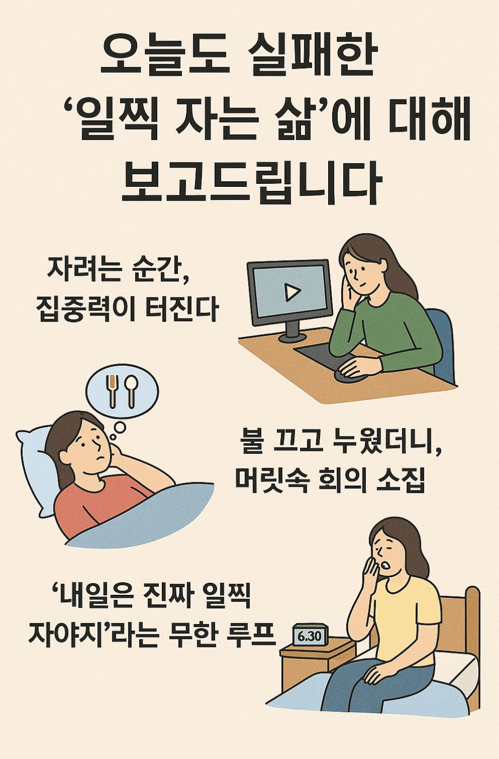 오늘도 실패한 '일찍 사는 삶'