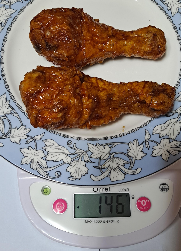와락치킨닭다리중량