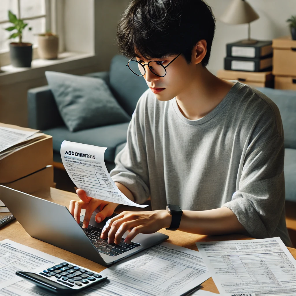 의료비와 기부금 직접 입력하는 모습