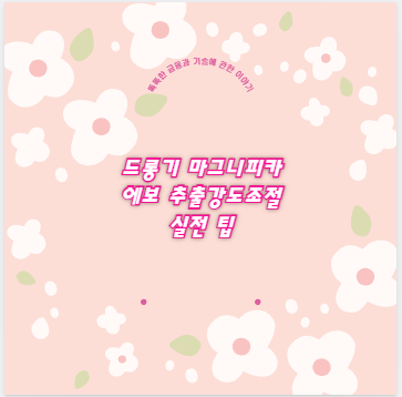 드롱기 마그니피카 에보 추출강도조절 실전 팁