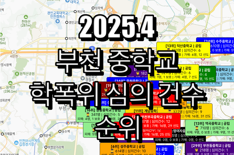 부천 학폭위 심의 건수 순위