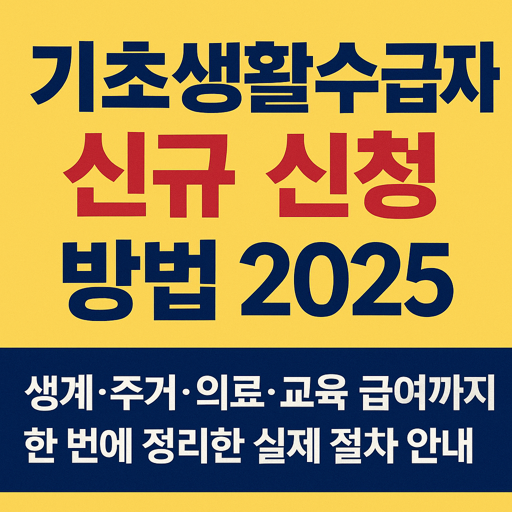 기초생활수급자 신규 신청 방법 2025 - 생계&middot;주거&middot;의료&middot;교육 급여까지 한 번에 정리한 실제 절차 안내