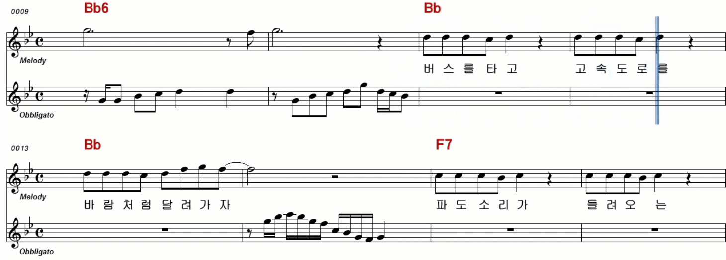 혜은이 - 뛰뛰빵빵 악보