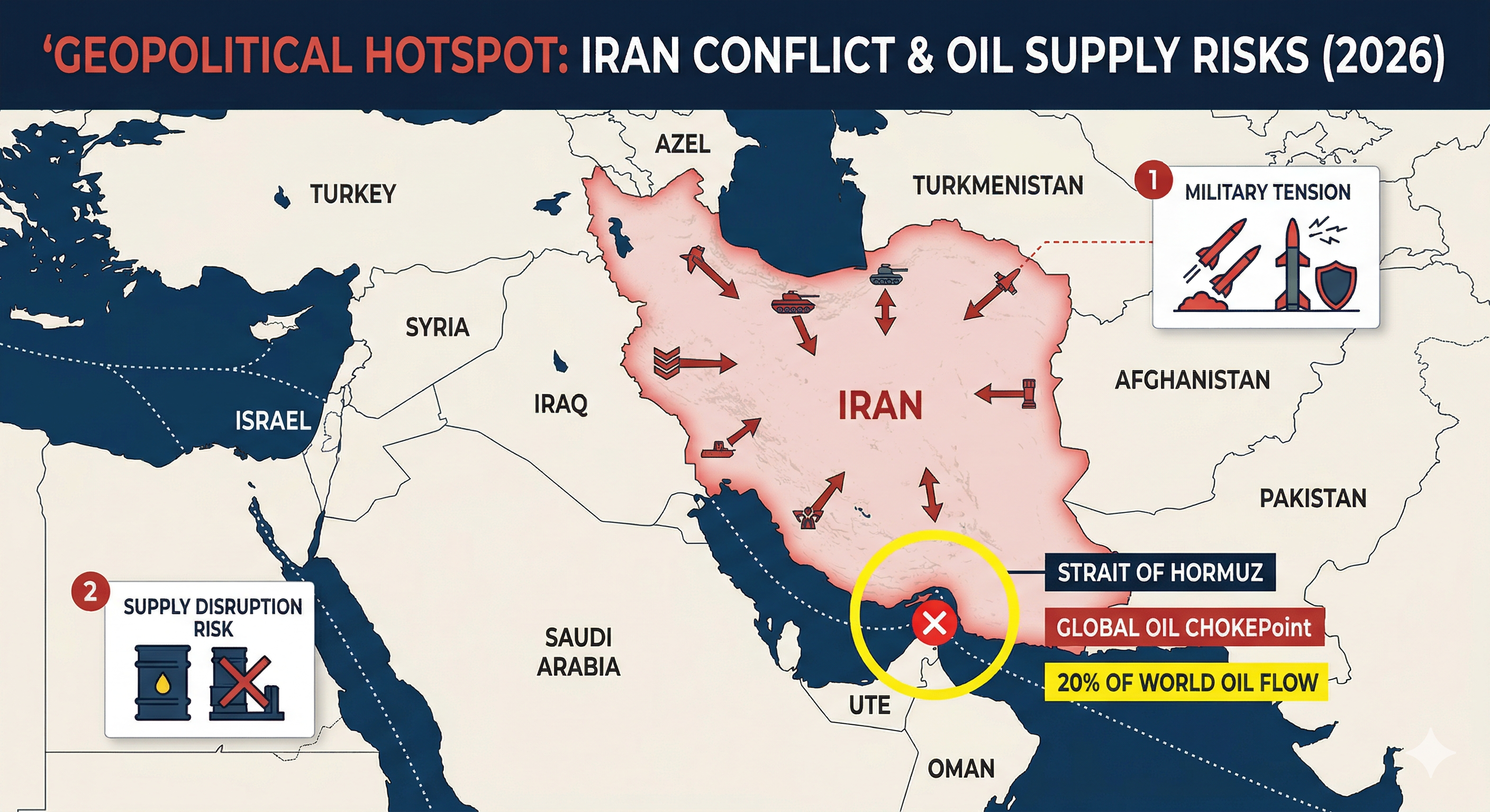 "2026 이란 전쟁 지도 및 호르무즈 해협 봉쇄 유가 영향 분석"