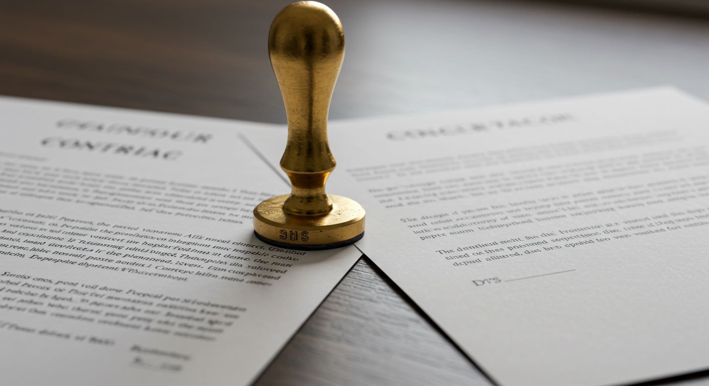 계약서에 간인 찍는 사진