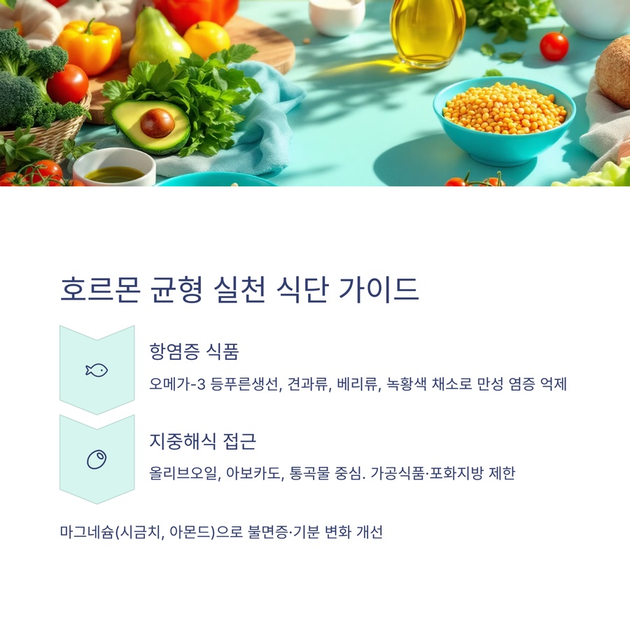 호르몬 균형을 돕는 지중해식 항염증 식단 가이드