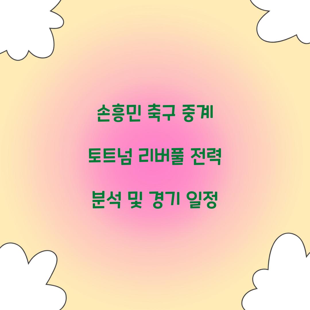 손흥민 축구 중계