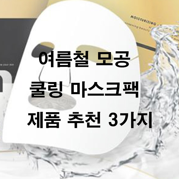 여름철 모공 쿨링 마스크팩 제품 추천 3가지
