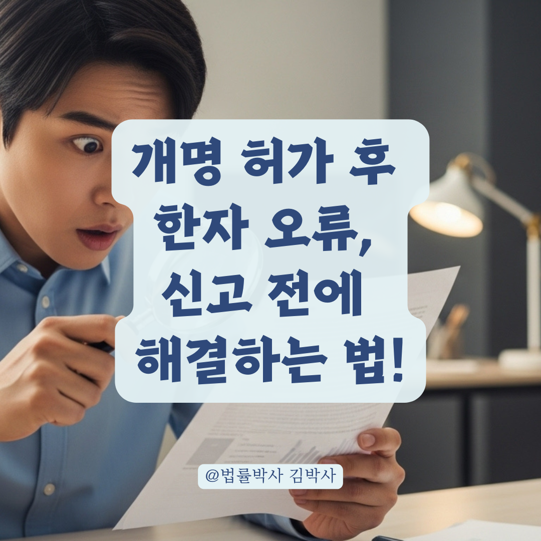 개명 허가 후 한자 오류 발견 했다면? 빠르게 수정하는 절차 정리!