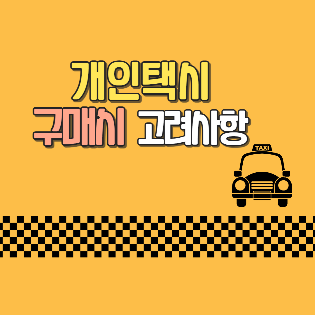 개인택시 구매 시 고려사항