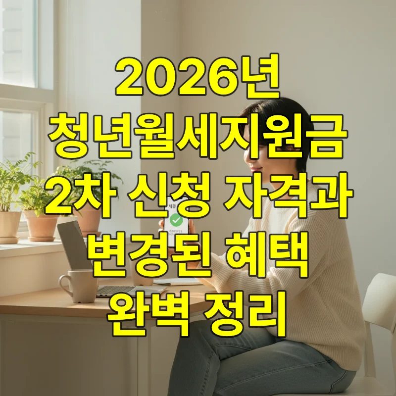 깔끔한 원룸 책상에 앉아 스마트폰으로 청년월세지원금 신청 완료 화면을 보며 안도하는 한국 청년의 밝은 모습