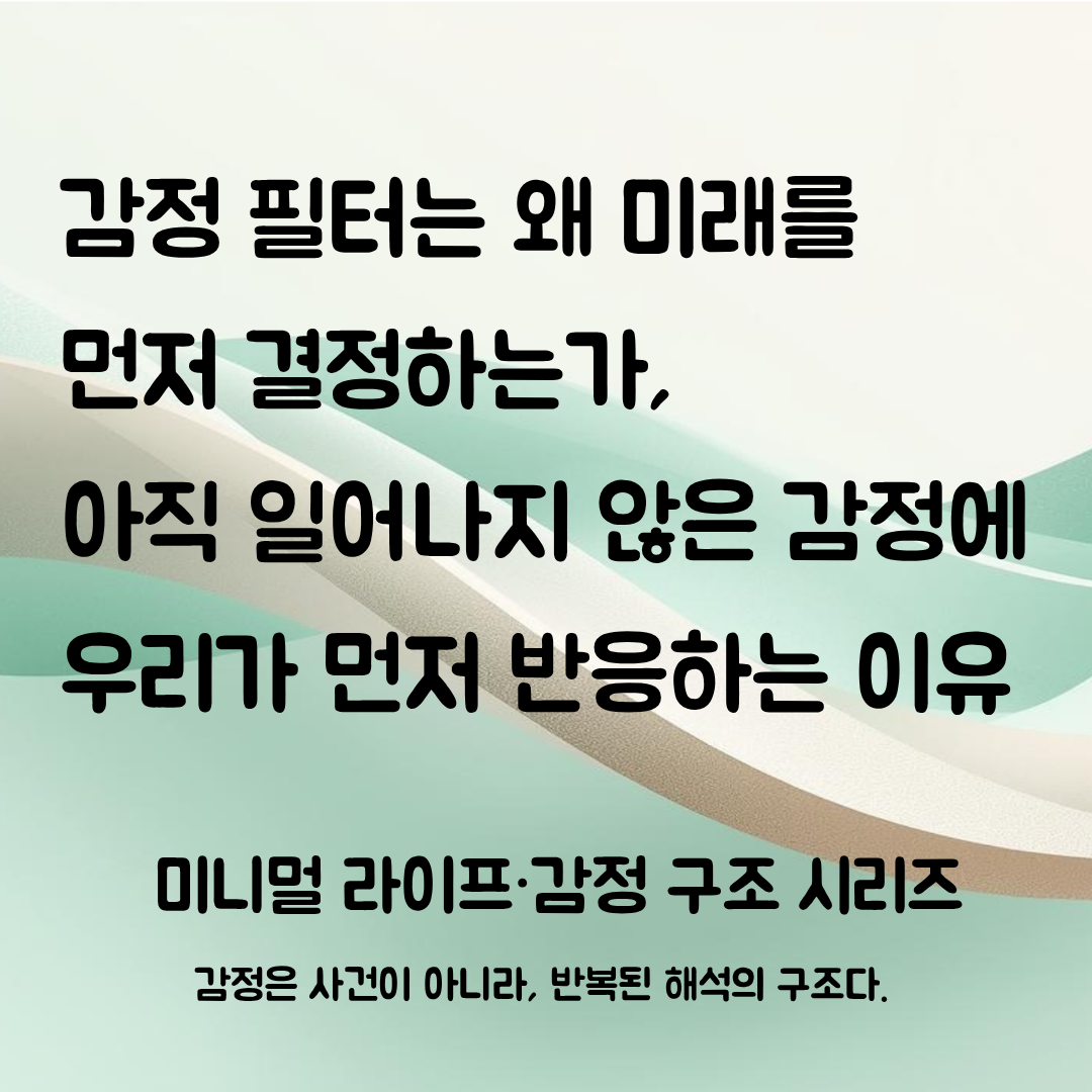 감정 필터는 왜 미래를 먼저 결정하는가, 아직 일어나지 않은 감정에 우리가 먼저 반응하는 이유
