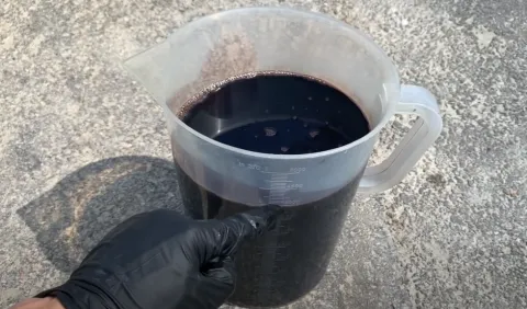 미션오일 폐유 모습