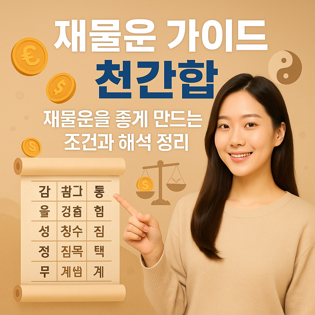 [재물운 가이드] 천간합 ｜ 재물운을 좋게 만드는 조건과 해석 정리