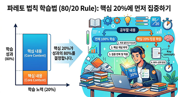 핵심 20%에 먼저 집중하기 (파레토 법칙 학습법)