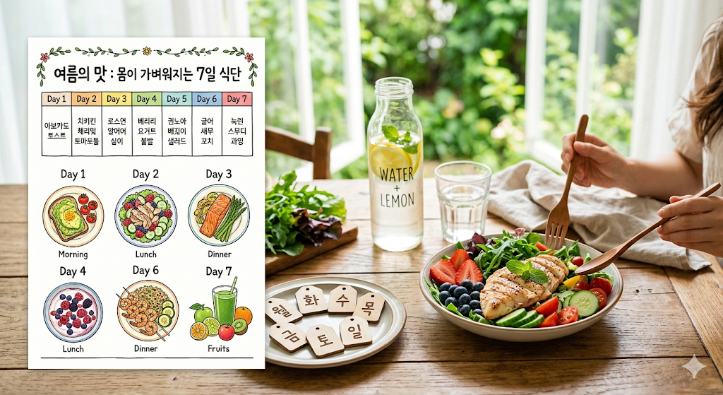 여름의 맛을 담은 7일 추천 식단표