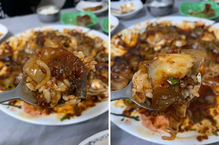 밥과 비빈 뽈불고기