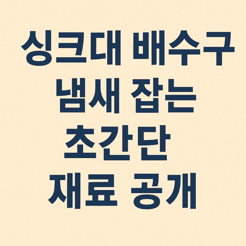 싱크대 배수구 냄새 잡는 초간단 재료 공개