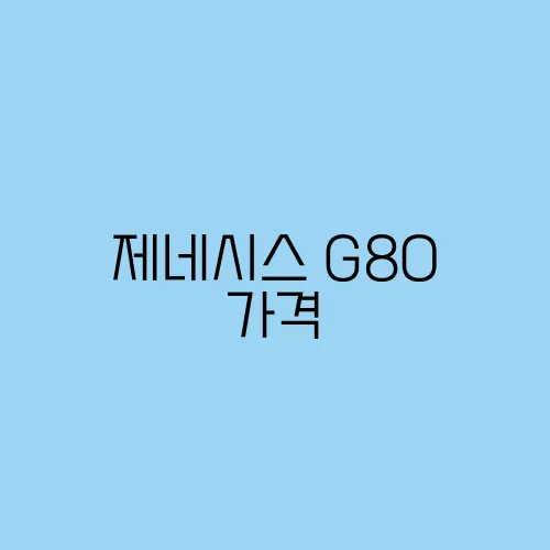 제네시스 G80 가격, 옵션, 유지비까지 자세한 리뷰