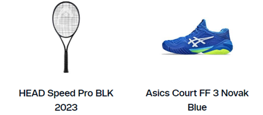 노박 조코비치 테니스 장비