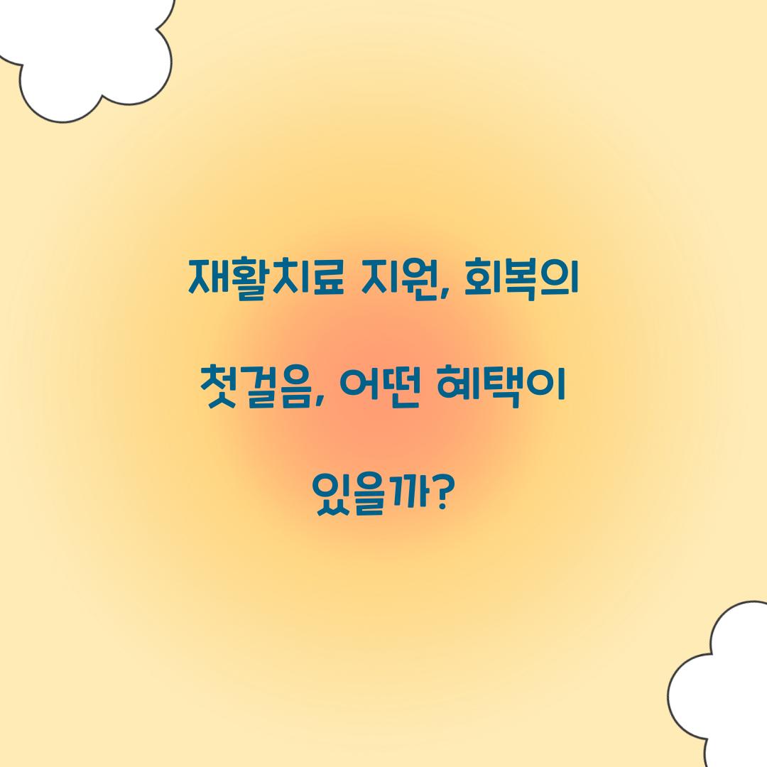 재활치료 지원
