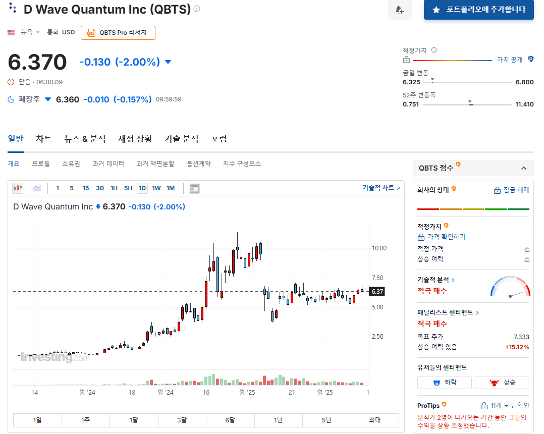 미국 양자컴퓨터 관련주