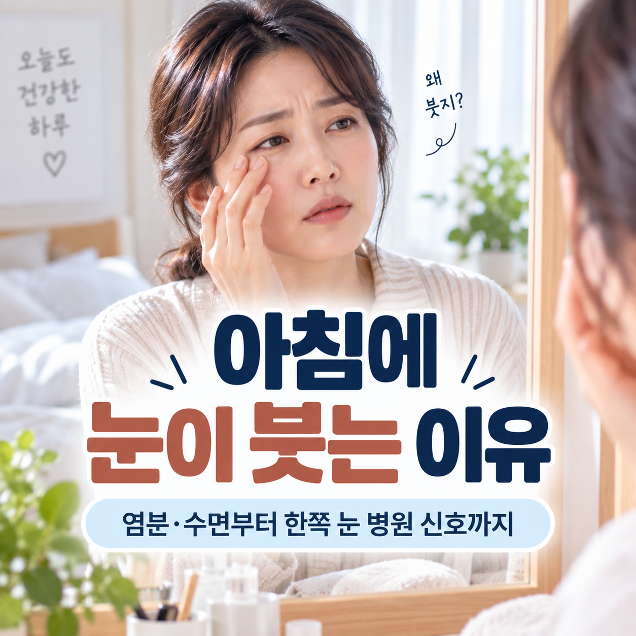아침에 눈이 붓는 이유와 눈두덩 부기 한쪽 눈 병원 신호