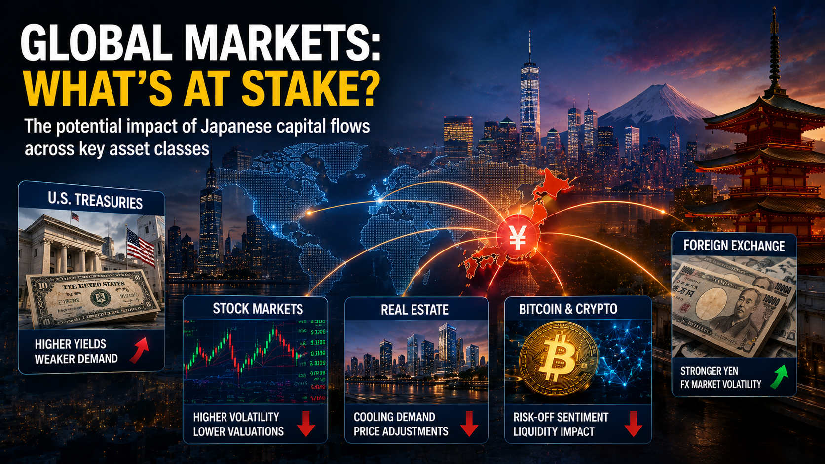 Global asset market volatility and Bitcoin risk