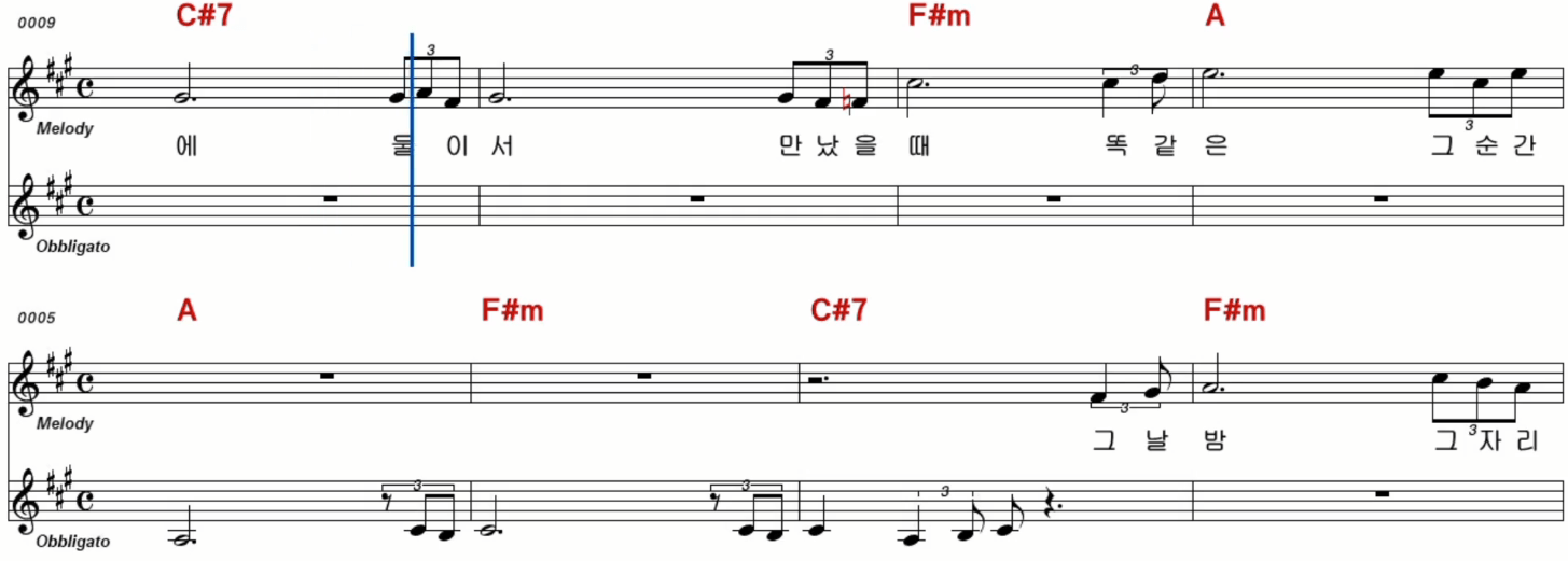 현미 떠날 때는 말없이 악보
