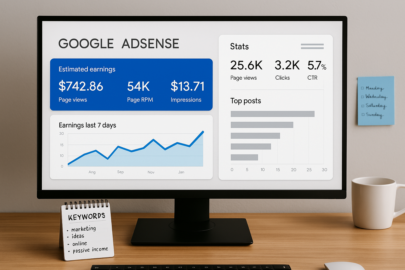 애드센스 블로그 수익에 관한 이미지