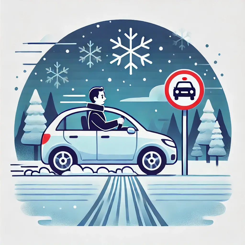 겨울철 안전 운전을 실천하는 남성