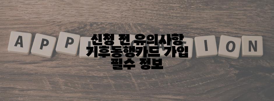 신청 전 유의사항 기후동행카드 가입 필수 정보