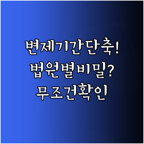 개인회생 변제 기간 단축 결정 기준과..