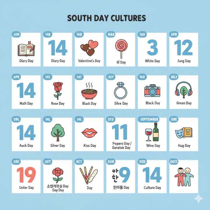 월별 다양한 데이 아이콘 및 캘린더 이미지