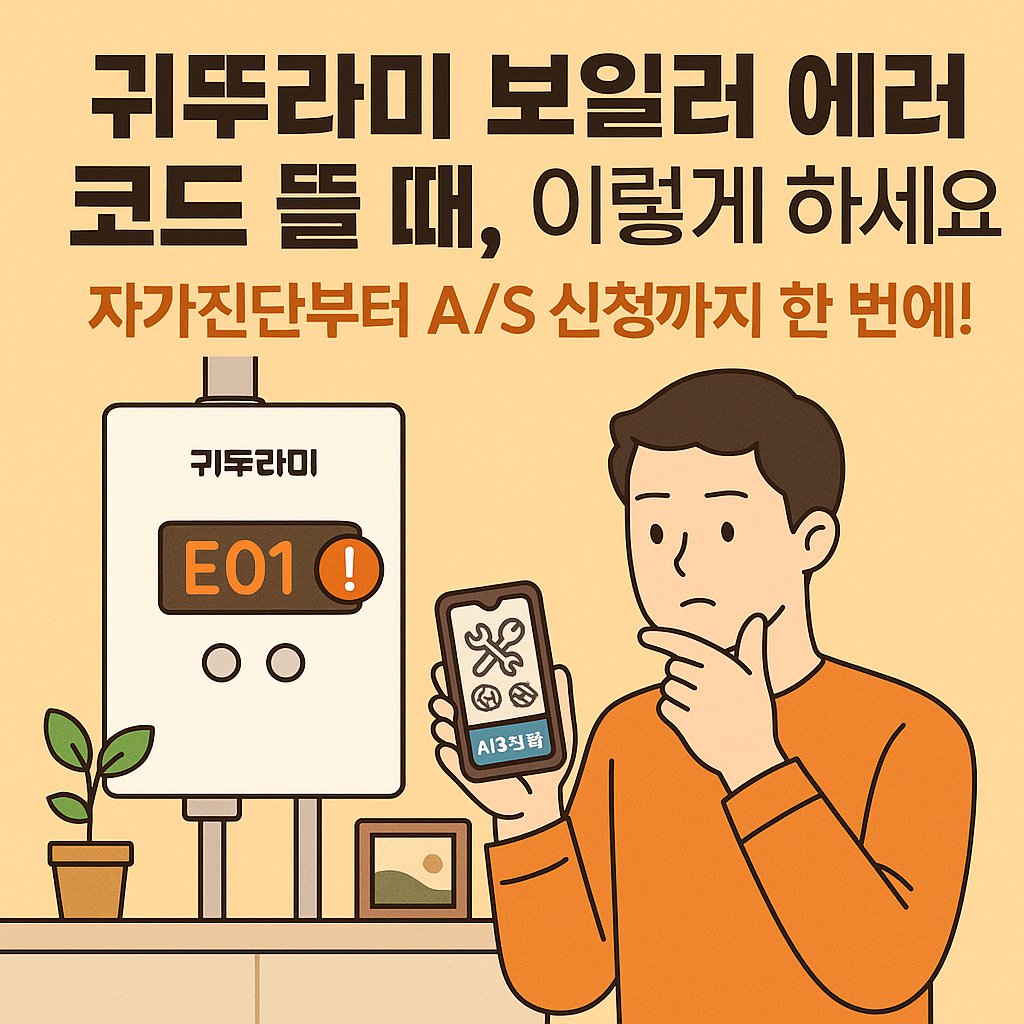 귀뚜라미 보일러 에러코드 총정리 자가진단 AS 카카오톡 예약 방법 고객센터 전화번호