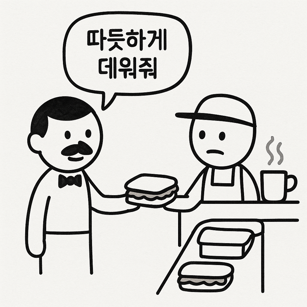 이벤트 루프를 카페 매니저로 표현해 태스크 큐와 콜스택을 연결하는 그림